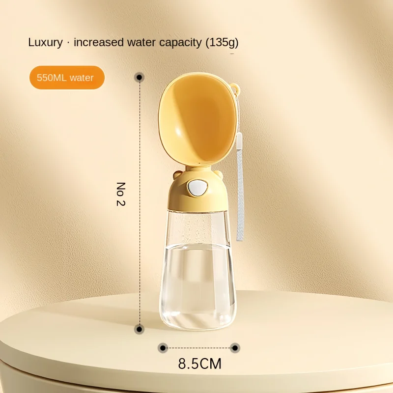 Yellow travel dog water bottle