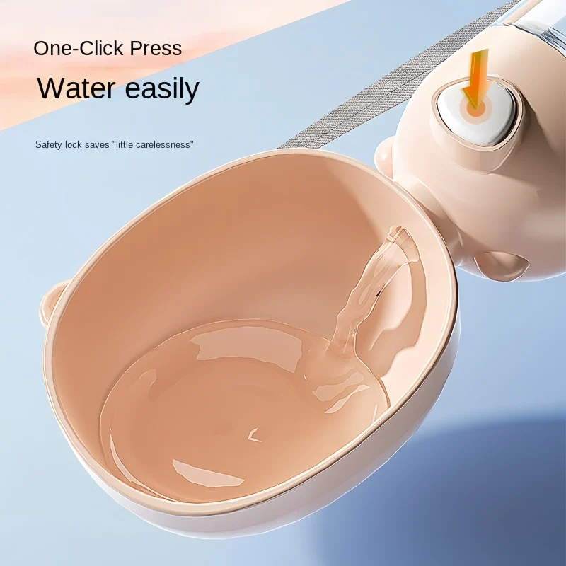 one hand operated pet water bottle with push button